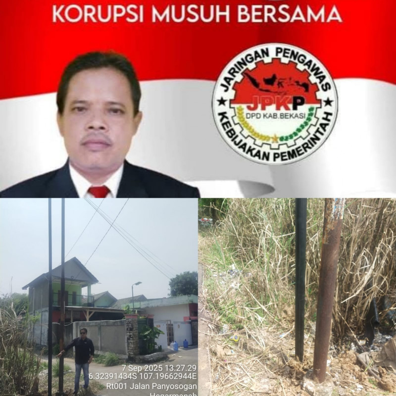 Terkait Penanaman Tiang WIFI LSM JPKP Kabupaten Bekasi Soroti Perizinan PT.TAMARO