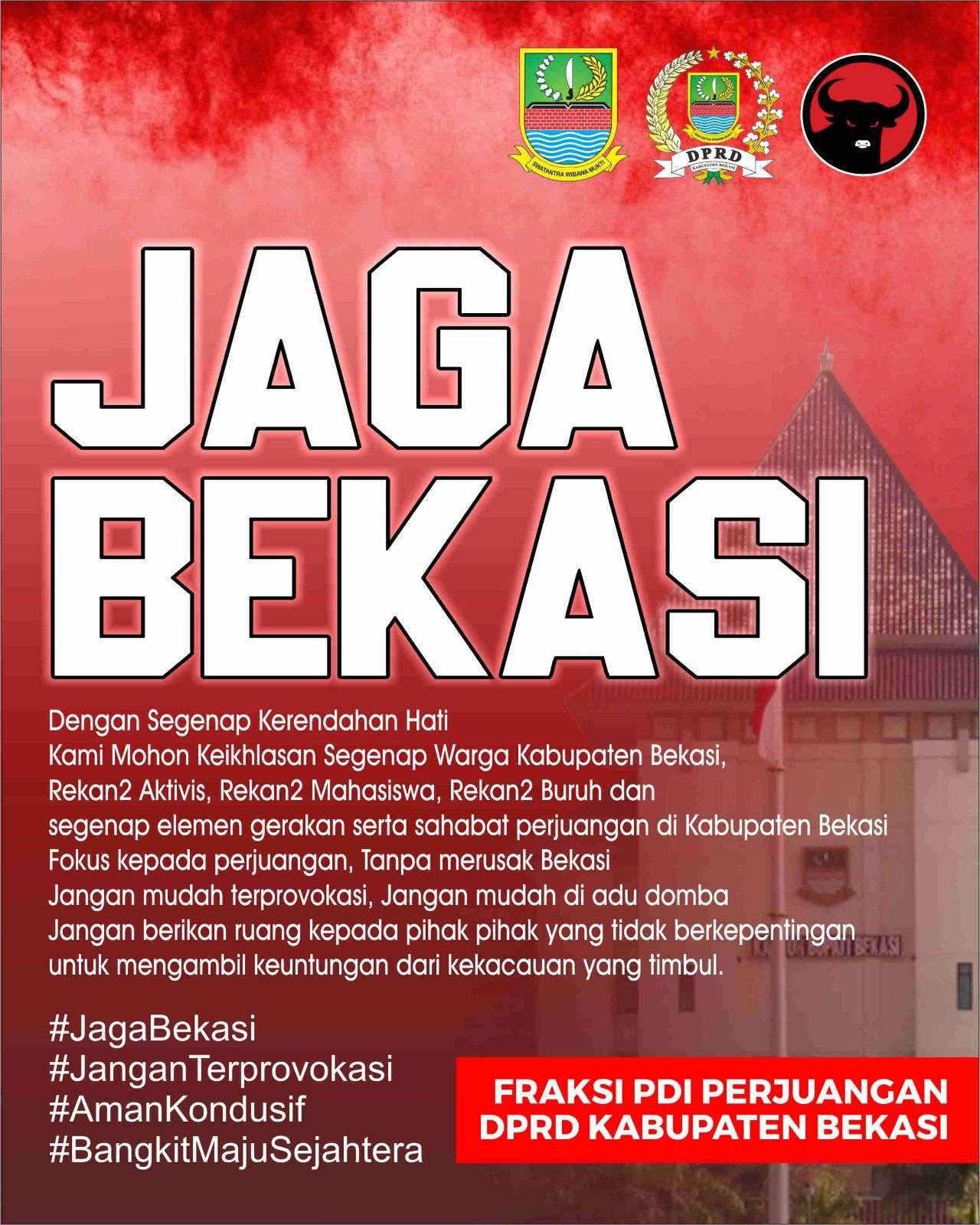 Fraksi PDI Perjuangan DPRD Bekasi Terbitkan Maklumat, Anggota Jaga Tutur Kata, Perilaku, dan Dilarang Flexing